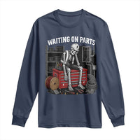 Electrician Skeleton Long Sleeve Shirt Waiting On Parts Funny Graphic