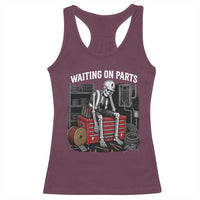 Electrician Skeleton Racerback Tank Top Waiting On Parts Funny Graphic