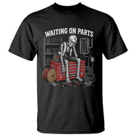 Electrician Skeleton T Shirt Waiting On Parts Funny Graphic