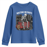 Electrician Skeleton Youth Sweatshirt Waiting On Parts Funny Graphic