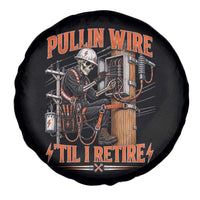 Electrician Lineman Skeleton Graphic Spare Tire Cover Pullin Wire Til I Retire