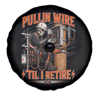 Electrician Lineman Skeleton Graphic Spare Tire Cover Pullin Wire Til I Retire
