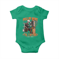 Electrician Lineman Skeleton Graphic Baby Onesie Pullin Wire Til I Retire