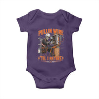 Electrician Lineman Skeleton Graphic Baby Onesie Pullin Wire Til I Retire
