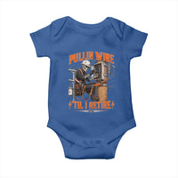 Electrician Lineman Skeleton Graphic Baby Onesie Pullin Wire Til I Retire