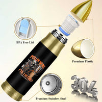 Electrician Lineman Skeleton Graphic Bullet Tumbler Pullin Wire Til I Retire