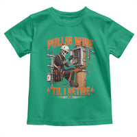 Electrician Lineman Skeleton Graphic Toddler T Shirt Pullin Wire Til I Retire