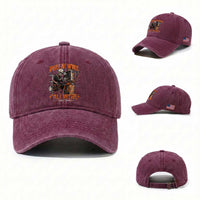 Electrician Lineman Skeleton Graphic Washed Cotton Baseball Cap Pullin Wire Til I Retire