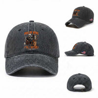 Electrician Lineman Skeleton Graphic Washed Cotton Baseball Cap Pullin Wire Til I Retire