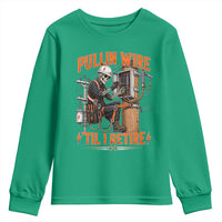 Electrician Lineman Skeleton Graphic Youth Sweatshirt Pullin Wire Til I Retire