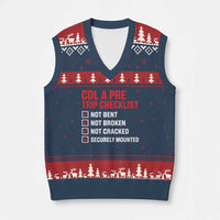 CDL A Pre Trip Checklist Trucker V-Neck Knit Sweater Vest Driver Safety Inspection Graphic