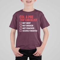 CDL A Pre Trip Checklist Trucker T Shirt For Kid Driver Safety Inspection Graphic