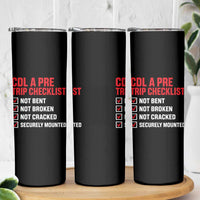 CDL A Pre Trip Checklist Trucker Skinny Tumbler Driver Safety Inspection Graphic