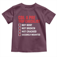 CDL A Pre Trip Checklist Trucker Toddler T Shirt Driver Safety Inspection Graphic