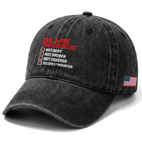 CDL A Pre Trip Checklist Trucker Washed Cotton Baseball Cap Driver Safety Inspection Graphic