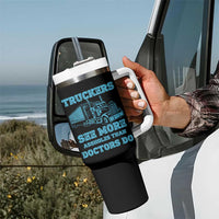 Funny Truck Driver Tumbler With Handle Truckers See More Assholes Than Doctors Do