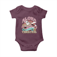 Hawaii Christmas Baby Onesie Surfing Santa With Tattoos Aloha Christmas