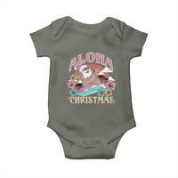 Hawaii Christmas Baby Onesie Surfing Santa With Tattoos Aloha Christmas