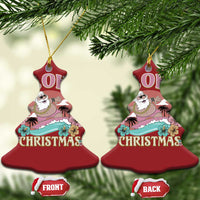 Hawaii Christmas Ornament Surfing Santa With Tattoos Aloha Christmas - Wonder Print Shop