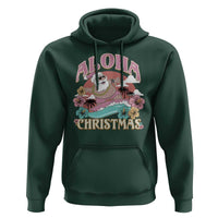 Hawaii Christmas Hoodie Surfing Santa With Tattoos Aloha Christmas