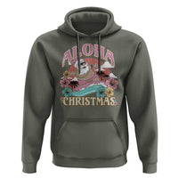 Hawaii Christmas Hoodie Surfing Santa With Tattoos Aloha Christmas