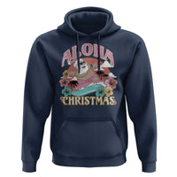 Hawaii Christmas Hoodie Surfing Santa With Tattoos Aloha Christmas