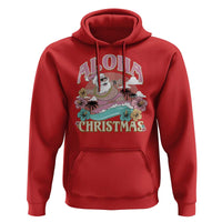 Hawaii Christmas Hoodie Surfing Santa With Tattoos Aloha Christmas