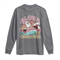Hawaii Christmas Long Sleeve Shirt Surfing Santa With Tattoos Aloha Christmas