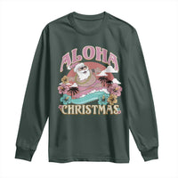 Hawaii Christmas Long Sleeve Shirt Surfing Santa With Tattoos Aloha Christmas