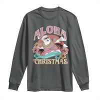 Hawaii Christmas Long Sleeve Shirt Surfing Santa With Tattoos Aloha Christmas