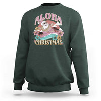 Hawaii Christmas Sweatshirt Surfing Santa With Tattoos Aloha Christmas - Wonder Print Shop