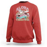 Hawaii Christmas Sweatshirt Surfing Santa With Tattoos Aloha Christmas - Wonder Print Shop