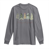 Merry and Bright Trees Long Sleeve Shirt Womans Holiday Coquette Tree Bow