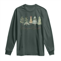 Merry and Bright Trees Long Sleeve Shirt Womans Holiday Coquette Tree Bow