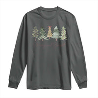 Merry and Bright Trees Long Sleeve Shirt Womans Holiday Coquette Tree Bow