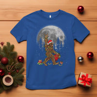 Bigfoot Christmas Tree Lights T Shirt Believe Bigfoot Santa Hat Sasquatch Loves Rock On - Wonder Print Shop