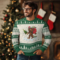 Bigfoot Christmas Tree Lights Ugly Christmas Sweater Believe Xmas Sasquatch Lovers Funny - Wonder Print Shop