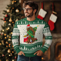 Bigfoot Christmas Ugly Christmas Sweater Believe Sasquatch Lovers Xmas Tree Lights - Wonder Print Shop