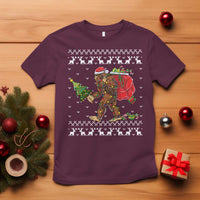 Funny Bigfoot Christmas T Shirt Believe Bigfoot Santa Hat Sasquatch Loves Rock On - Wonder Print Shop