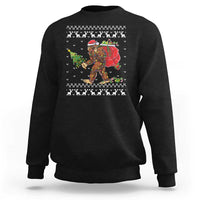Funny Bigfoot Christmas Sweatshirt Believe Bigfoot Santa Hat Sasquatch Loves Rock On - Wonder Print Shop