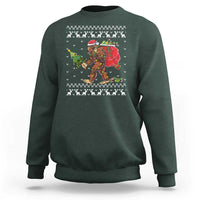 Funny Bigfoot Christmas Sweatshirt Believe Bigfoot Santa Hat Sasquatch Loves Rock On - Wonder Print Shop
