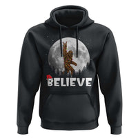 Funny Bigfoot Christmas Hoodie Cool Full Moon & Trees Sasquatch Xmas Lights