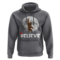 Funny Bigfoot Christmas Hoodie Cool Full Moon & Trees Sasquatch Xmas Lights