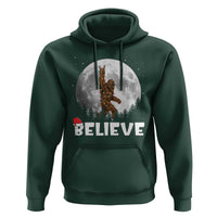 Funny Bigfoot Christmas Hoodie Cool Full Moon & Trees Sasquatch Xmas Lights