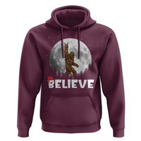 Funny Bigfoot Christmas Hoodie Cool Full Moon & Trees Sasquatch Xmas Lights