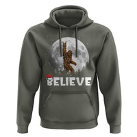Funny Bigfoot Christmas Hoodie Cool Full Moon & Trees Sasquatch Xmas Lights