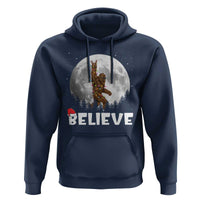 Funny Bigfoot Christmas Hoodie Cool Full Moon & Trees Sasquatch Xmas Lights