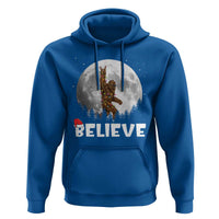 Funny Bigfoot Christmas Hoodie Cool Full Moon & Trees Sasquatch Xmas Lights