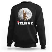 Funny Bigfoot Christmas Sweatshirt Cool Full Moon & Trees Sasquatch Xmas Lights - Wonder Print Shop