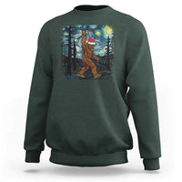 Christmas Bigfoot Starry Night Sweatshirt Sasquatch Santa Hat Sasquatch Van Gogh Sky Painting Art - Wonder Print Shop